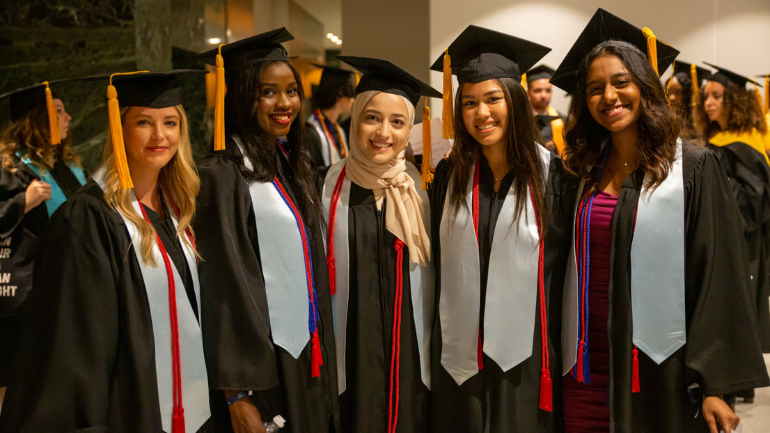Students after the ceremony, Webster University in Geneva commencement, 2022. 