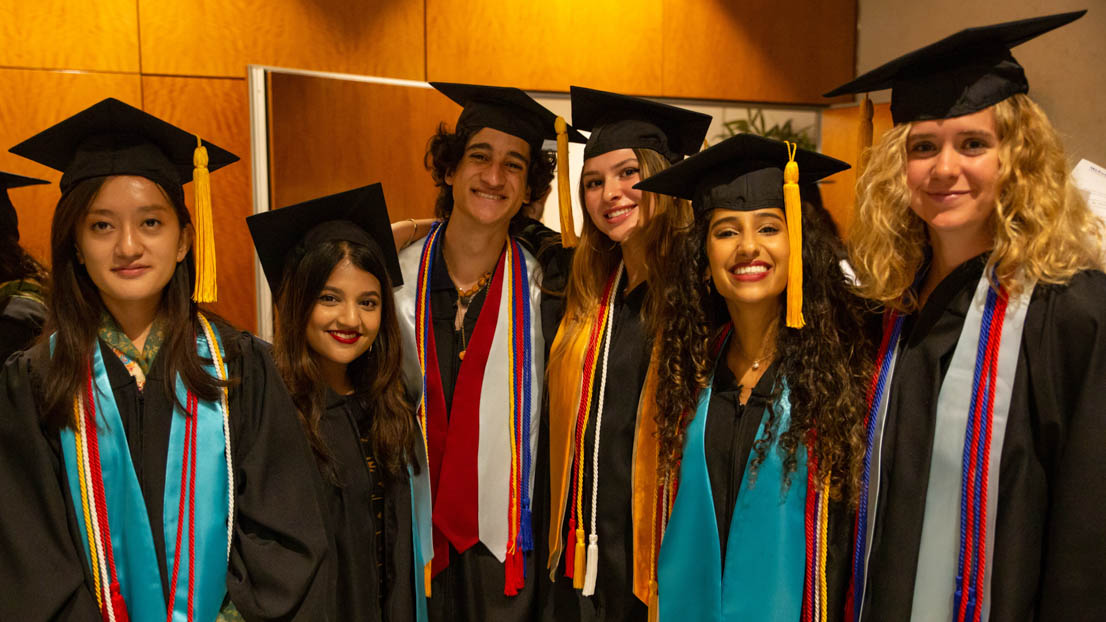 A group of students, Webster University in Geneva commencement, 2022. 